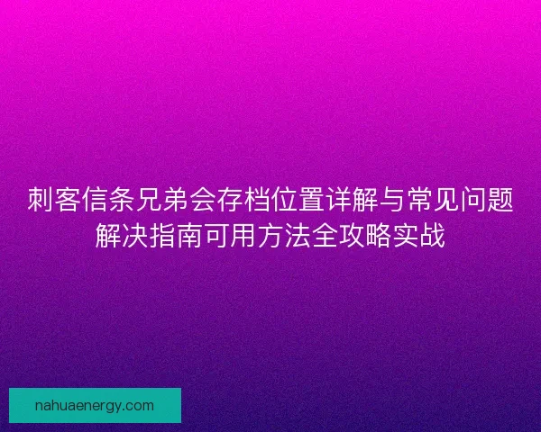 刺客信条兄弟会存档位置详解与常见问题解决指南可用方法全攻略实战