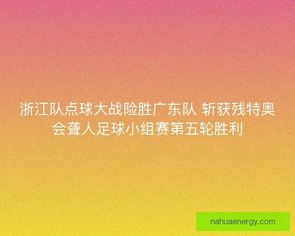 浙江队点球大战险胜广东队 斩获残特奥会聋人足球小组赛第五轮胜利